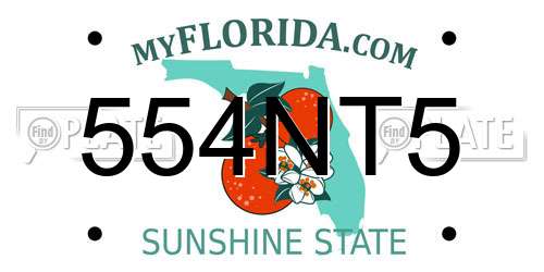 554NT5 Florida License Plate