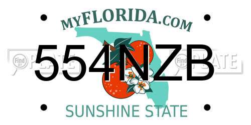 554NZB Florida License Plate