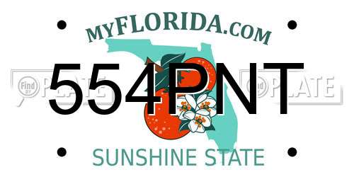 554PNT Florida License Plate