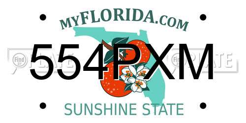 554PXM Florida License Plate