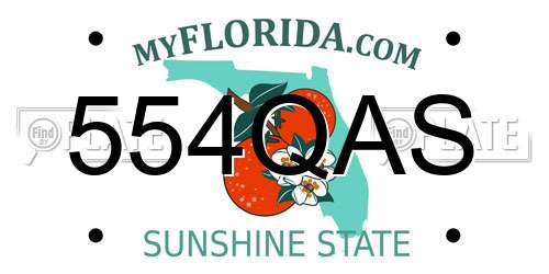 554QAS Florida License Plate