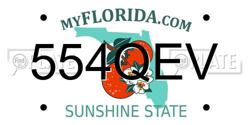 554QEV Florida License Plate