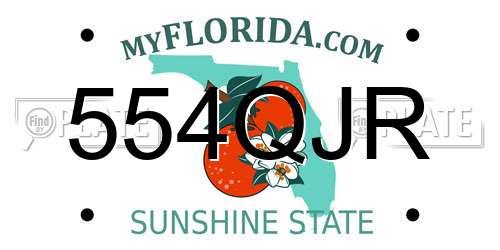 554QJR Florida License Plate