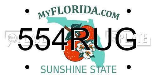 554RUG Florida License Plate