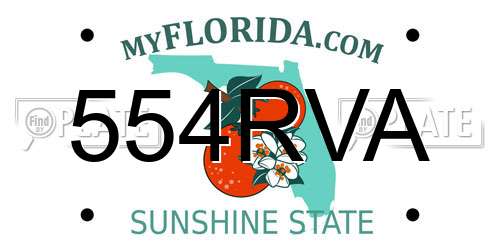 554RVA Florida License Plate
