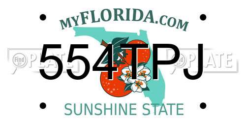 554TPJ Florida License Plate