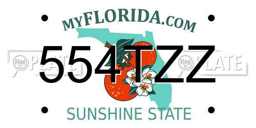 554TZZ Florida License Plate