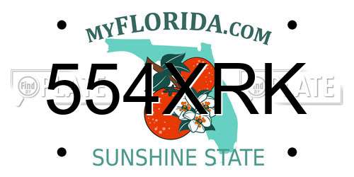 554XRK Florida License Plate