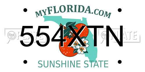554XTN Florida License Plate