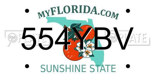 554YBV Florida License Plate