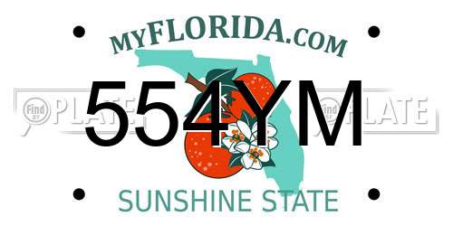554YM Florida License Plate