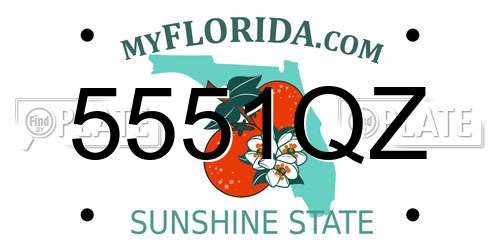 5551QZ Florida License Plate