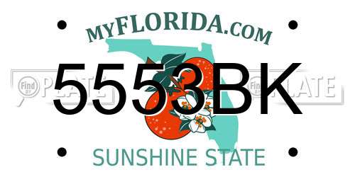 5553BK Florida License Plate