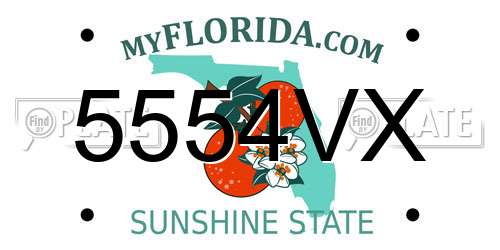 5554VX Florida License Plate