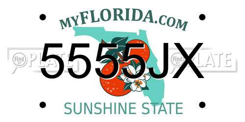 5555JX Florida License Plate