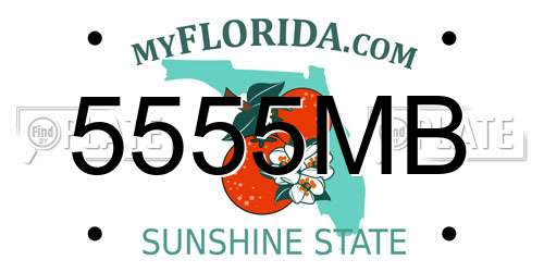 5555MB Florida License Plate