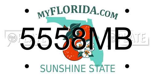 5558MB Florida License Plate