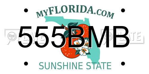 555BMB Florida License Plate
