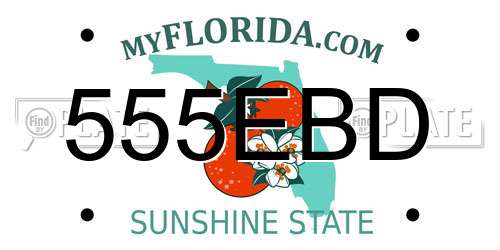 555EBD Florida License Plate