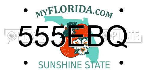555EBQ Florida License Plate