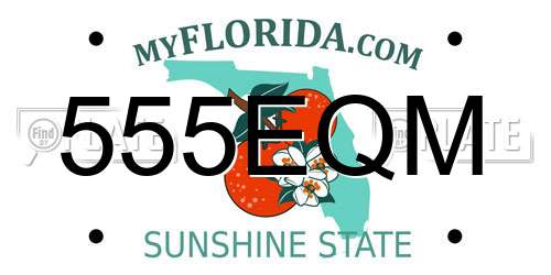 555EQM Florida License Plate