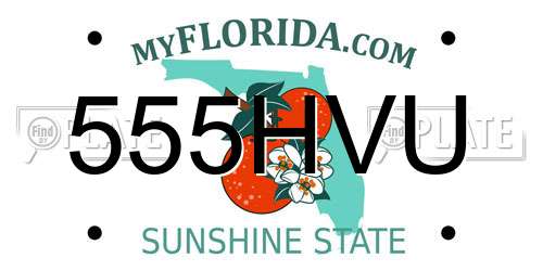 555HVU Florida License Plate