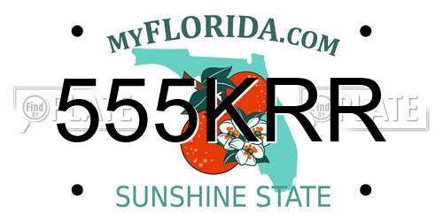 555KRR Florida License Plate