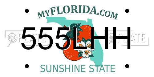 555LHH Florida License Plate
