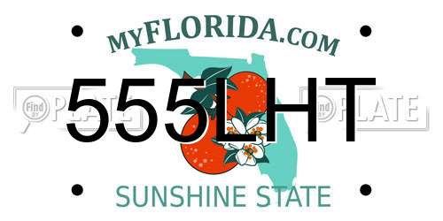 555LHT Florida License Plate
