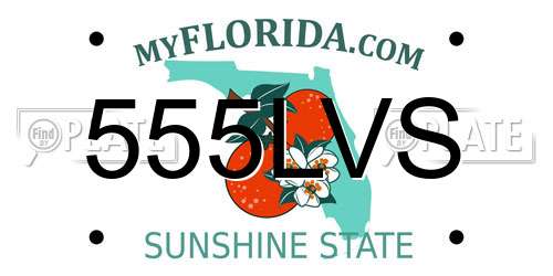 555LVS Florida License Plate