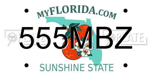555MBZ Florida License Plate