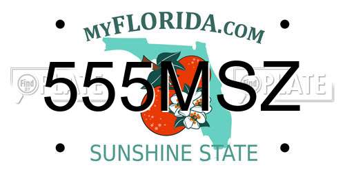 555MSZ Florida License Plate