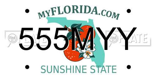 555MYY Florida License Plate