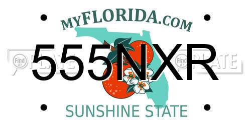 555NXR Florida License Plate