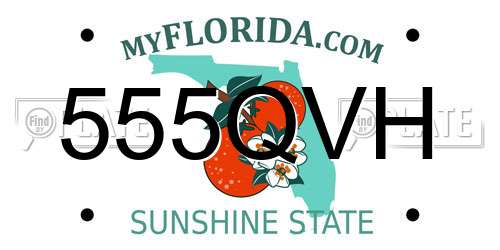 555QVH Florida License Plate