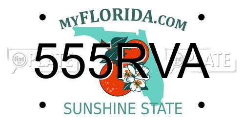 555RVA Florida License Plate