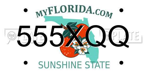 555XQQ Florida License Plate
