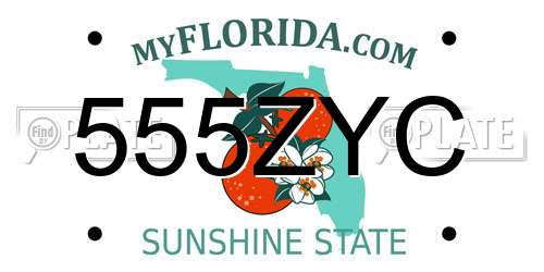 555ZYC Florida License Plate