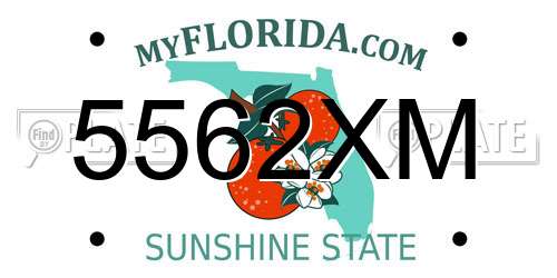 5562XM Florida License Plate
