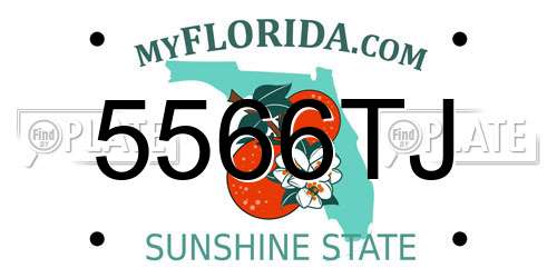 5566TJ Florida License Plate