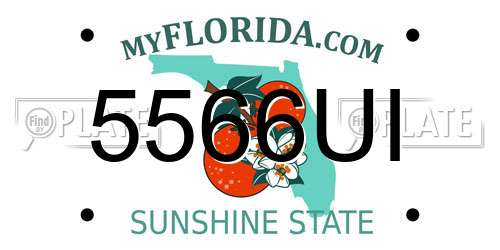 5566UI Florida License Plate