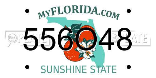 556O48 Florida License Plate
