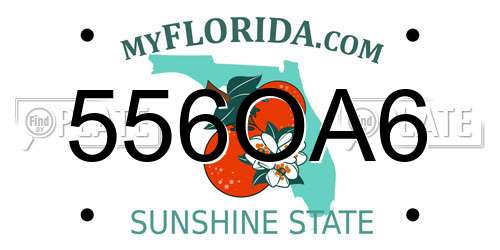 556OA6 Florida License Plate