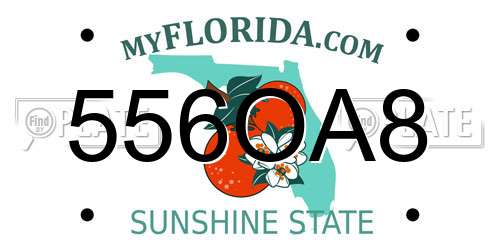 556OA8 Florida License Plate
