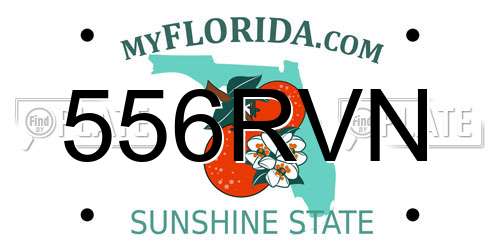 556RVN Florida License Plate