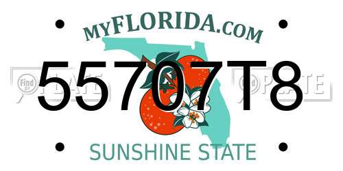 55707T8 Florida License Plate