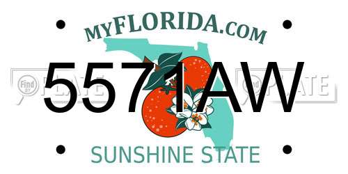 5571AW Florida License Plate