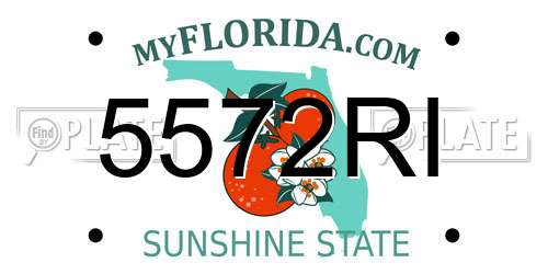 5572RI Florida License Plate