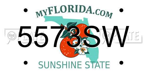 5573SW Florida License Plate