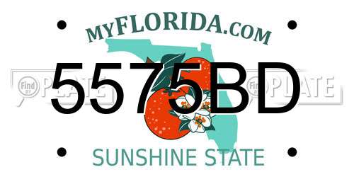 5575BD Florida License Plate